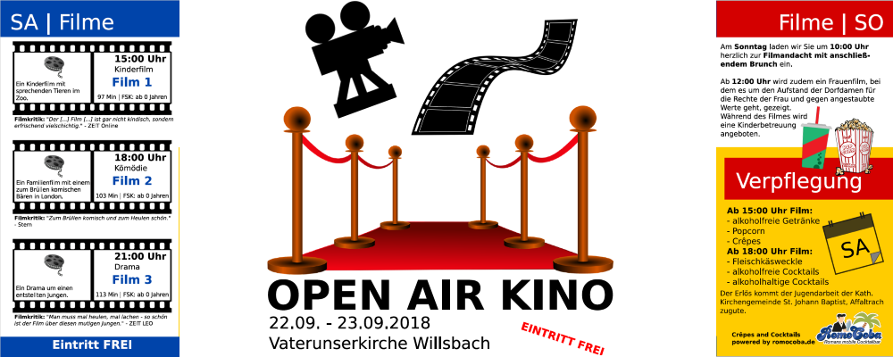 Open Air Kino an der Vaterunserkirche Willsbach