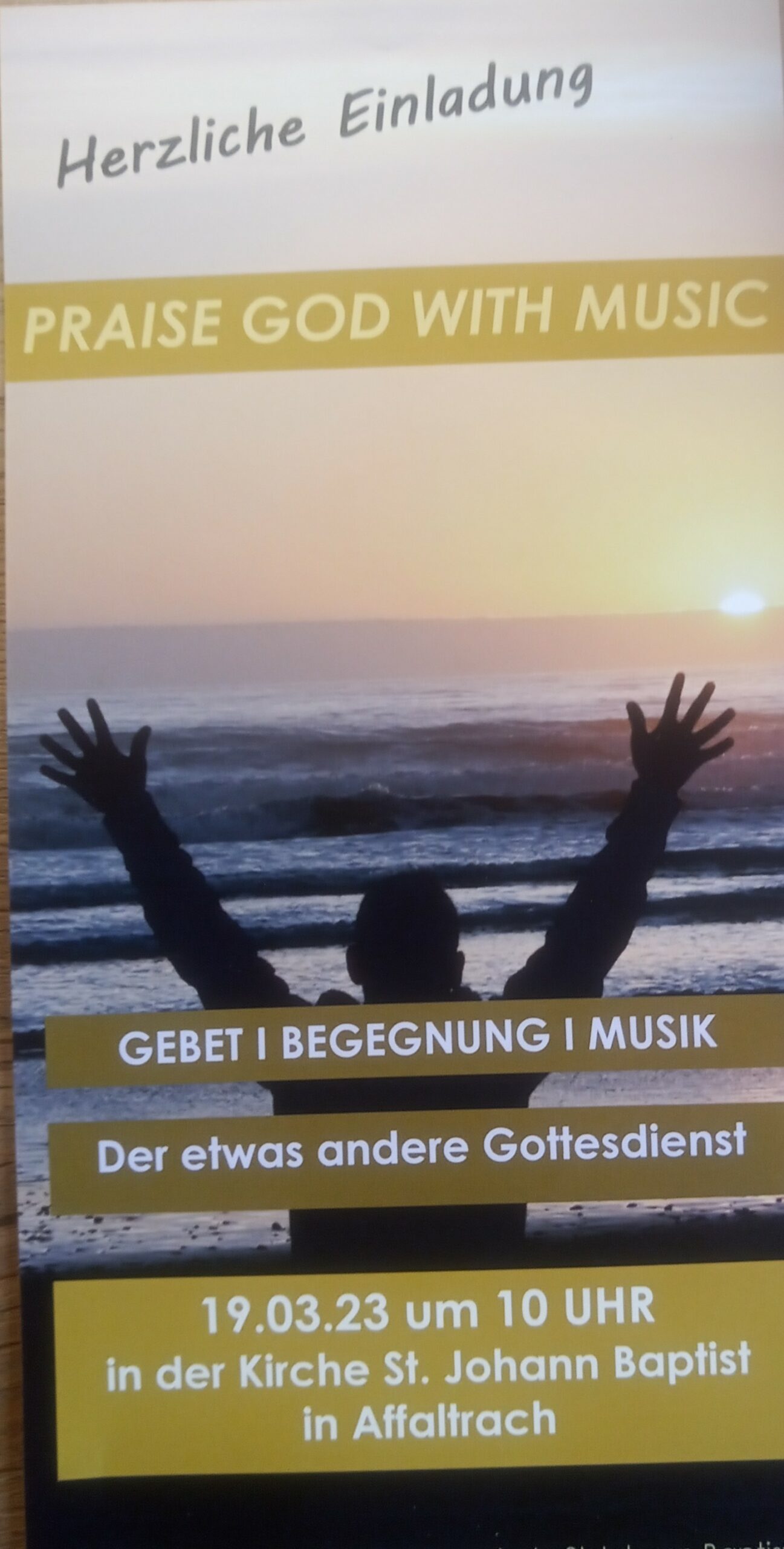 Der "etwas andere" Gottesdienst am 19.03. um 10 Uhr in der Pfarrkirche ...